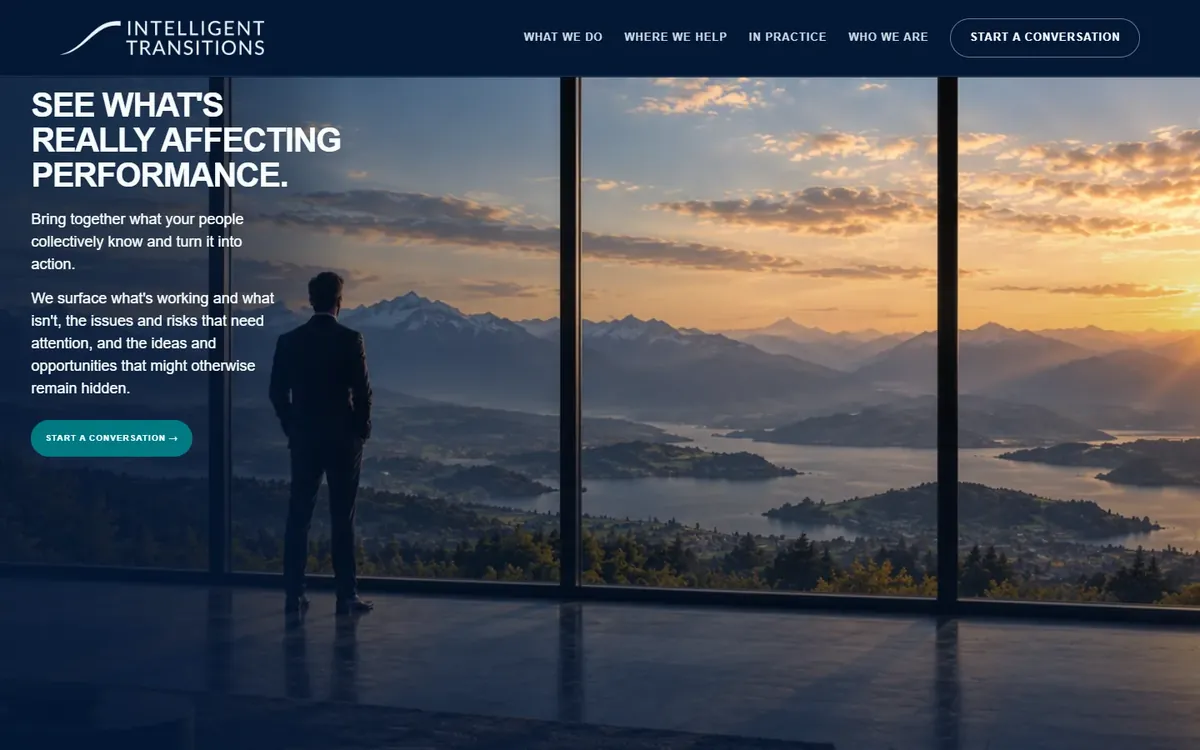The Intelligent Transitions consultancy homepage